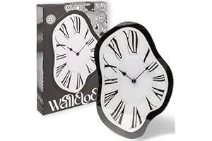 MIJOMA Zegar ścienny Melting Time – surrealistyczny design, szkło, 22 x 33 cm – kreatywny zegar ścienny w stylu Dali, cichy zegar kwarcowy do salonu, biura i kreatywnych pomieszczeń