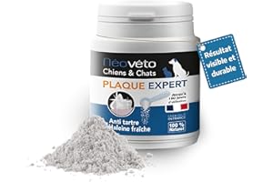 NÉOVÉTO NEOVETO - Plaque Expert - 100G - Anti tartre, Anti Plaque Dentaire, Mauvaise haleine - Soin Dentaire Naturel pour Chien & Chat - Jusqu'à 180 Jours de Cure - Actifs naturels - Fabriqué en France