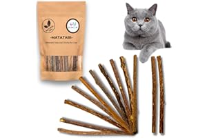 ÜLMEER Baton Matatabi pour Chat 10 Pieces | Stick Bois Naturel Anti-Stress Chats Chatons | Jouet friandise Unique Macher Dents saines | Alternative Herbe à Chat, Catnip cataire | Jeu Parfait