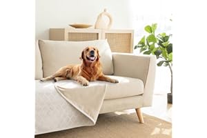 Amarrirose wasserdichte Hundedecke,203x229cm Outdoor Hundematte Waschbar für Grosse Hunde,Flauschig Katze ndecke und Weich Beidseitiger Sofabezug-Schutz,Beige+Elfenbeinweiß