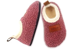 Dream Bridge Pantoufles pour Tout-Petits, Pantoufles en Molleton Sherpa pour Enfants avec Semelle antidérapante pour garçons et Filles