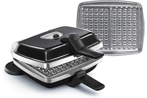 LAGRANGE Gaufrier Super2 Traditionnel, 1000W, 1 jeu de plaques inclus (Gaufre), Fabriqué en France, Réversible sur son socle, Plaques amovibles, Multifonction, 039121