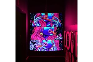 HOLAVIDA Tendaggio Hippie Tapestry Ragazza Cool Anime Tapestry, Grande Arazzo da Parete per Camera da Letto, Soggiorno, Dormitorio(150x130cm)