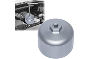 SIXCOW 86mm 16 Flutes Oil Filter Wrench for Volvo & BMW with Cartridge Style Oil Filter Housing Caps, Removal Tool, Oil Filter Socket (Silver)