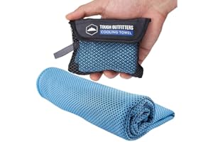 TOUGH OUTDOORS Kühlende Handtücher – Eishandtuch, Handtücher für Hals und Gesicht und kühlende Nackenwickel für Sommerhitze – Nackenkühler für schnelles Abkühlen für Fitnessstudio, Laufen, Golf, Yoga und Sport