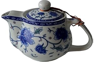 LIANG BAOBAO Tetera de porcelana de 9 onzas con filtro de acero inoxidable clásico chino penoy flor (penoy)