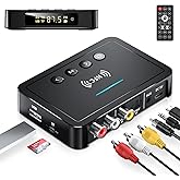 Beedove 3-in-1 Bluetooth 5.0 Audio Adapter for TV PC Stereo System, FM Transmitter Bluetooth Transmitter Receiver with Aux/RC