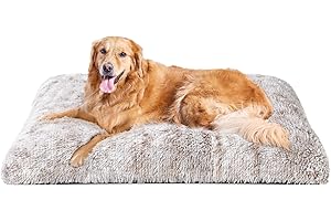 EHEYCIGA Cuscino per Cani Taglia Grande, Cuscino Cane Morbida lavabile, Morbido e Confortevole Letto per Cani a Pelo Lungo, Marrone, 112x85x10cm