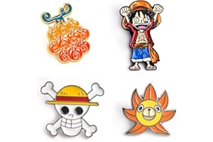 GTOTd One Anime Piece Enamel Pins Emaille Nadeln (4Pcs) Badge Holders Cute Cartoon Brosche Pins Geschenke Dekoration für Kleidung Tasche Jacke Rucksack