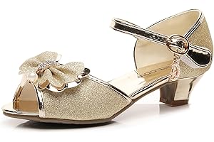 Naihoow Girls Princess Shoes High Heels Sandals Girls Party Shoes