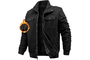 Niwicee Veste Homme Cargo en Polaire d'hiver Épaissir Militaire Coupe-Vent Coton Manteau Chaude Avec Revers Zippée Blouson Thermique avec Poches Casual Travail Sport