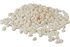 Relaxdays Graviers décoratifs pour Le Jardin, 5 kg, 5-15 mm, en marbre, Parterre, Pot de Fleurs, Tombe, Blanc