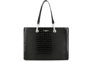 FLORA CO PARIS Sac A Main Femme Chaînes Crocodile - Sac Cabas Fourre-Tout A4 Perles Billes - Sac Cours Porté Epaule Lycée Pour Filles - Sac Shopping Ville Similicuir Brillant - Chic Stylé