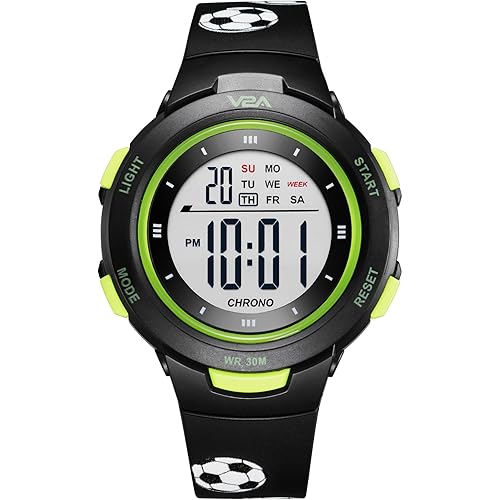 V2A Kids Watch - Waterproof Multi-Functional Digital Sports Watch for Ages 5-13, 30M Water Resistance, Gift for 5-10 Year Olds
