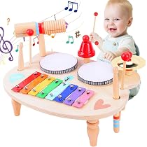 25 Instruments De Musique En Bois Pour Enfants - Xylophone, Tambour Et Accessoires