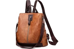 JSNOM Zaino Donna Pelle Casual Antifurto: Borsa Zainetto Donna Piccola Elegante Impermeabile Daypack per Universitá Scuola Shopping Lavoro