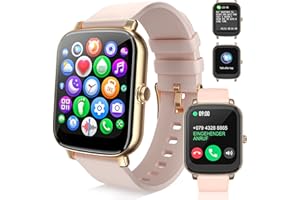 ZHCUVES Reloj Inteligente Mujer con Llamadas y Whatsapp, 1.7” Bluetooth Smartwatch Hombre con Pulsometro/Monitor Sueño/SpO2/Cuenta Pasos y Calorias/IP67 Impermeable Reloj Digital Deportivo para Android iOS