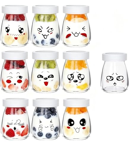 Lot De 8 Bocaux En Verre Yoplait Oui 5 Oz - Pour DIY, Rangement, Artisanat - Occasion