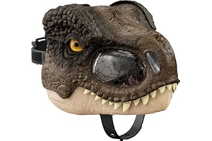 MATTEL Jurassic World Dominion Dinosaur Mask, Tyrannosaurus Rex Chomp N Roar with Motion and Sounds, T Rex Costume & Kids Role-Play