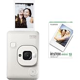 Instax mini LiPlay Hybrid Misty White Fotoğraf Makinesi 10'lu Film