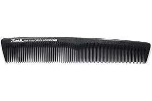 Jäneke Grzebień męski 55804 z włókna węglowego, 18 cm (antystatyczny) grzebień do włosów, grzebień do brody, drobne i szerokie uzębienie (804)