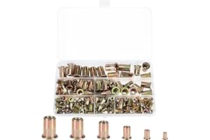 Royouzi Zestaw 165 nitonakrętek M3, M4, M5, M6, M8, M10, nakrętki gwintowane, nitonakrętki z łbem wpuszczanym, z pudełkiem do przechowywania