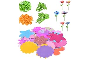 BlueSwan Recambios para Juguete de Mercado de Flores, 108 Pétalos y 36 Soportes con Tallos, Accesorios de Flores de Tela DIY para TDAH e Interacción entre Padres e Hijos y Concentración