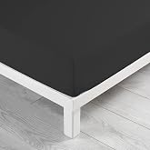 Douceur D'Int&eacute;rieur - 1640668, 1 Person Adjustable Sheet, 90 x 190 cm, Lit Uni, Plain 57 Threads, Black