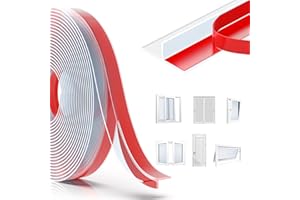LUSIBAKA T Shaped Door Seal Strip Draft Excluder 240 Inch/20 Ft,Insulation Tape Frame Draught Stopper Clear Silicone Self Adhesive Inserts Door Sweep Edge Wind Heat Cold Blocker (Clear, 1.37 in x 20 Ft)