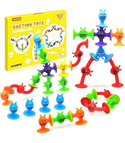 48 Pièces Jouets Ventouse Silicone XUNIVERS - Jouets Sensoriels Bébé Et Anti-stress Adulte