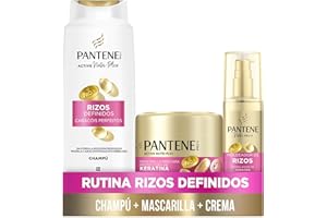 Pantene Pro-V Rizos Definidos Champú 625ml, Mascarilla 300ml, Moldeador De Rizos 145ml, Rizos Rebeldes Y Encrespados. Protege Enlaces Capilares