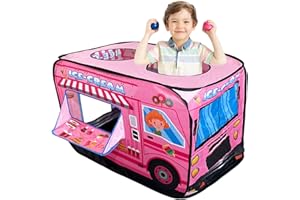 Pamatio Children Play Tent, Ice Cream Playhouse Toy For Girls Boys, Pop Up Tent Gift For Kids Toddler, Indoor Outdoor,Foldable Truck Tent For Parties Garden, with Carry Bag
