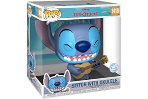 Funko Pop! Jumbo: Stitch - with Ukele - Lilo and Stitch - Figura de Vinilo Coleccionable - Idea de Regalo- Mercancia Oficial - Juguetes para Niños y Adultos - Movies Fans - Muñeco para Coleccionistas