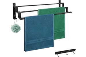 WUCIRAY 50cm Towel Holder Towel Rack Towel Rack Towel Ladder Storage Wall Mounted Self Adhesive For Bathroom Kitchen Office bathroom towel rack (60cm)