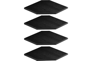 JJL Hörnhyllor 30cm, Sexkantig 4 Nivåer Trähylla med Kabelhål, Väggmonterad, Dekoration & Förvaring i Sovrum/Lägenhet/Kök, Sv