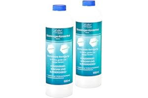 ‎SICHLER HAUSHALTSGERÄTE Sichler Haushaltsgeräte Fensterputzkonzentrat: Glasreiniger-Konzentrat, 2x 500 ml, für bis zu 11 Liter Reiniger (Fensterputzmittel, Fensterreiniger Konzentrat, Fensterputzroboter Reinigungsmittel)