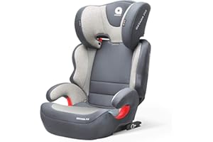 Apramo OSTARA FIX Child Car Seat Group 2/3 (15-36 kg), 3 to 12 Years, ISOFIX Booster Seat for Cars with and Without ISOFIX (Satin Silver)