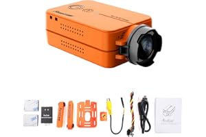 RunCam2 WiFi FPV Cámara 1440p 30fps & 1080p 60fps HD Cámara FOV 120 Gran Angular 49g Mini Cámara Deportiva con Batería Reemplazable para RC Drone Avión, con Tarjeta 32G SD- Orange
