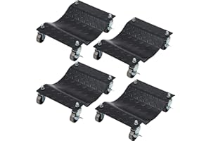 TOWALLMARK Lot de 4 Roues de Chariot à pneus Portables Robustes pour Voiture - roulettes de 4000 Livres - Déplacement Facile d'une Voiture - Roue rotative à 360 degrés