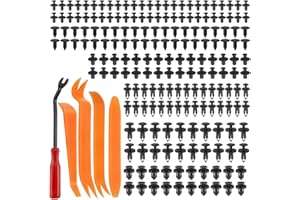 Yemetey 190 Pcs Car Trim Clips & 5 Pack Trim Removal Tools, Plastic Clips Trim Tool for Auto Interior Repair, Plastic Rivets Retainer Clips, Car Trim Removal Kit