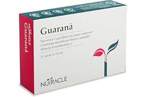 T-REX INTEGRATORI Nutracle Guarana 30 capsule da 350 mg | Integratore Forte Energizzante Titolato in Caffeina | Stimola il metabolismo, Controllo del Peso Corporeo | Boost di attenzione per Uomo e Donna