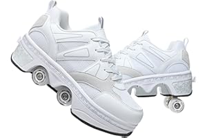 AGLOAT Mädchen Rollschuhe mit Rollen | Kinder Roller Skates | Verstellbar Kick Rädern-Sneaker | Outdoor-Spaß und Abenteuer | Geburtstagsgeschenk