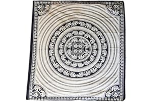 KIMBATEX TEXTIL HOGAR TIENDA Kimbatex Pareo Multiusos XXL para Playa y hogar, 210 x 240 cm, 100% algodón. Ideal como Pareo Playa, Cubre sofá, Cubre Camas, Tapiz... (Elefante 3 Circulos)