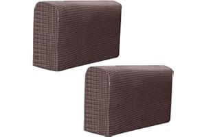 POHOVE 2 fundas de apoyabrazos, fundas de reposabrazos de sofá con forro polar Pol-ar, fundas para reposabrazos de sofá, fundas de sillón para brazos, funda para sillón reclinable (café oscuro)