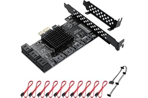 MZHOU Scheda PCIe SATA a 10 Porte, Scheda di Espansione da PCI-E a SATA, Scheda Controller PCI-E 1X da 6Gbps Con Supporto HDD per Windows10/8/Unbuntu