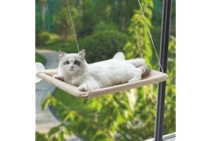 ROONTIN Premium Cat Hammock Window Bed - Cozy Perch for Large Cats - Space-Saving, Sturdy Cat Window Bed