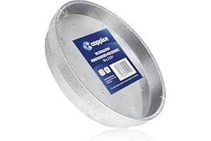 Coppice Shallow Perforated Aluminium Foil Pie Dish for Baking, Serving & Food Storage | 18cm x 2cm | Freezer, Microwave, Air Fryer & Oven Safe (10)