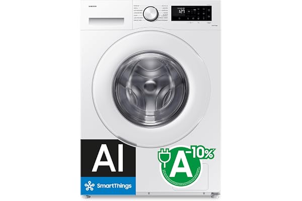 Samsung Lavadora Carga Frontal 9Kg Clase A-10% WW90CGC04DTEEC | Ahorra hasta un 70% de energía gracias a la IA, Motor Digital Inverter, Tecnología EcoBubble, Programas de Vapor