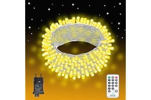 EASTERNSTAR Łańcuch Świetlny, Lampki Choinkowe z Sterowanie Pilotem, 55M 500 LED Kurtyna Świetlna, 8 Trybów Wodoodporne, na Wesele, Imprezę, Halloween, Boże Narodzenie, Ciepłe Białe