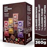 Yogabar 20 gram Protein Bar Variety Box - 6 x 60 g (Single Pack)